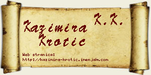 Kazimira Krotić vizit kartica